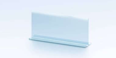 Beyaz arkaplandaki boş boş cam levha üç boyutlu resimleme