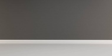 Koyu duvar beyaz zemin modern stüdyo arka plan 3D çizim