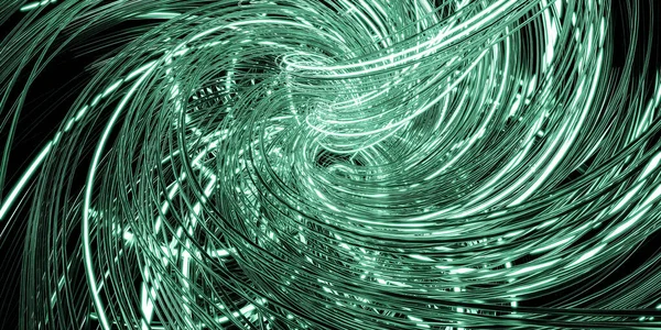 Soyut fütüristik yeşil dinamik hareket bükülmüş geometrik şekil duvar kağıdı 3D resimleme — Stok fotoğraf