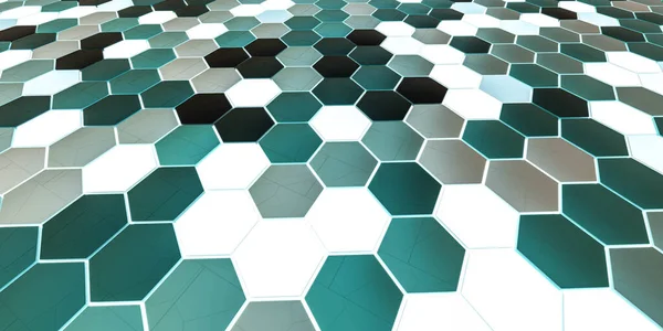 Abstrakt futuristiska hexagonala plattor mönster 3d render illustration — Stockfoto