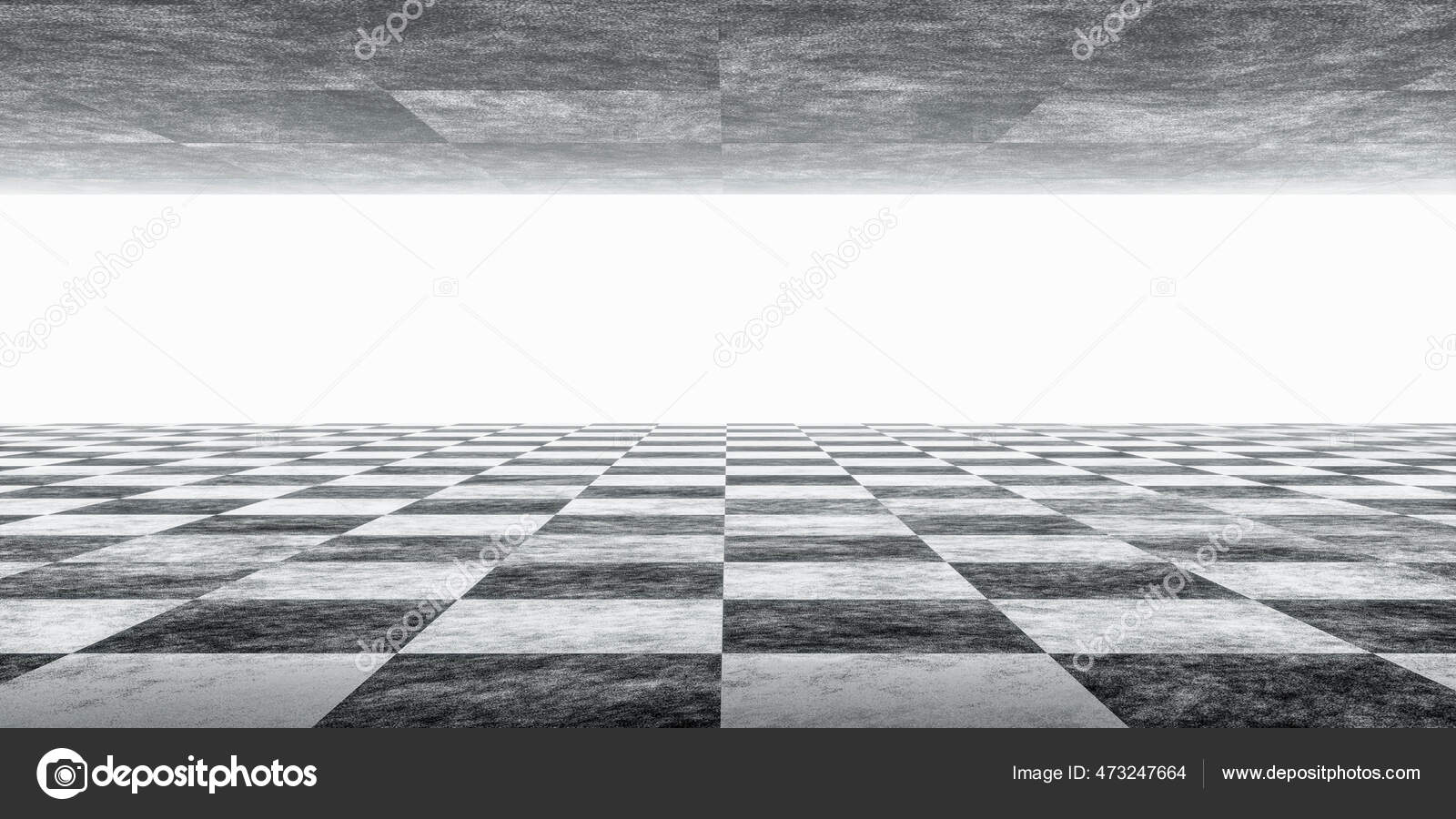 Abstrato ambiente de construção com xadrez preto e branco piso padrão 3d  renderização ilustração fotos, imagens de © eliahinsomnia #473247664