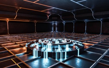 dark technology design product showcase podium 3d resimleme