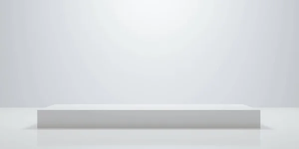 ホワイト抽象的現代的未来的ショーケース3Dレンダリングイラスト — ストック写真