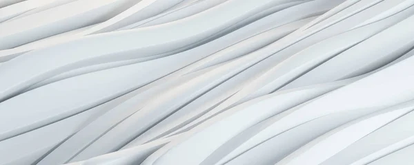 Soyut beyaz yuvarlak organik geometrik şekil 3D çizim — Stok fotoğraf