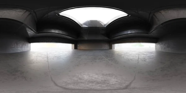 360 μοιρών σφαιρικό απρόσκοπτη πανόραμα αφηρημένη άδειο τσιμεντένιο δωμάτιο εσωτερικό στούντιο αίθουσα 3d απόδοση εικονογράφηση hdri hdr vr στυλ — Φωτογραφία Αρχείου
