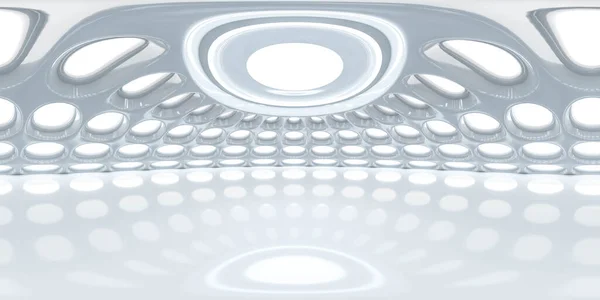 Πλήρης 360 μοίρες equiορθογώνιο πανόραμα hdri του σύγχρονου φουτουριστικού φωτεινό conrete κτίριο θόλο 3d καθιστούν εικόνα hdri hdr vr στυλ — Φωτογραφία Αρχείου