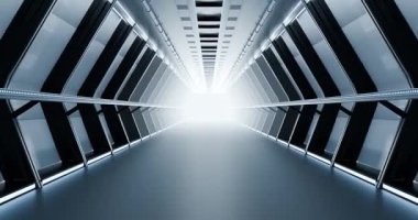 Fütürist tünelin parlak ışıkla döngü çizimi, parlak tasarım.