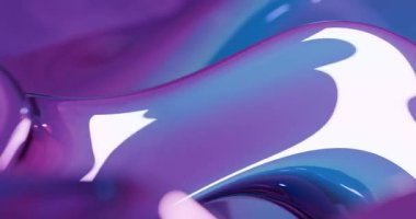 Soyut sıvı sanatının mor ve mavi kıvrımlı döngüsel animasyonu