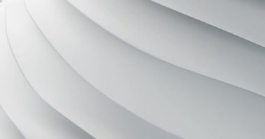 Pürüzsüz kıvrımlar ve gölgelerle soyut beyaz katmanlı arkaplan canlandırması.