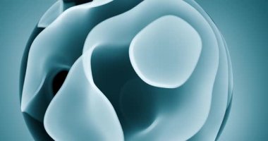 Yumuşak kıvrımlı şeffaf, organik bir formun soyut yakın çekiminin döngüsel canlandırması.