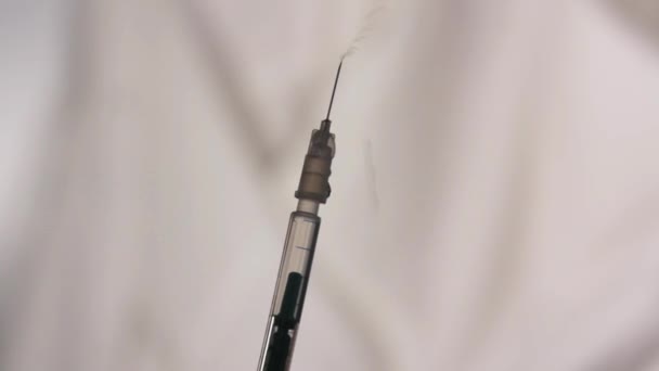 Inyección de jeringa de insulina — Vídeos de Stock