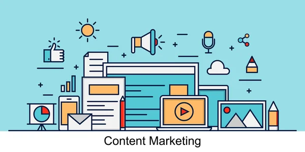 Content marketing koncepcja wektor — Wektor stockowy