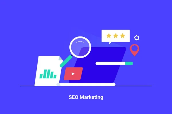 Modernes Konzept Der Seo Marketing Vektor Illustration — Stockvektor