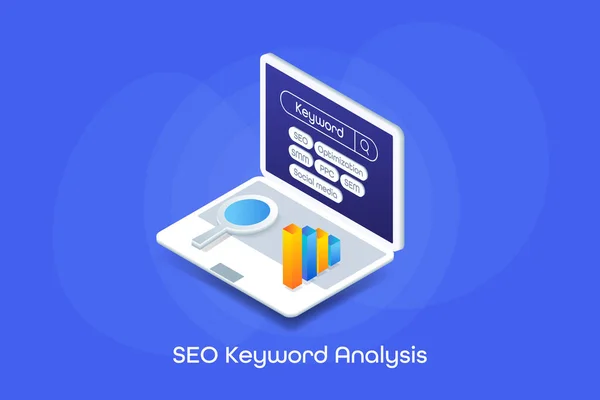 Klíčová Slova Research Seo Analysis Report Competitor Keyword Data Market — Stockový vektor