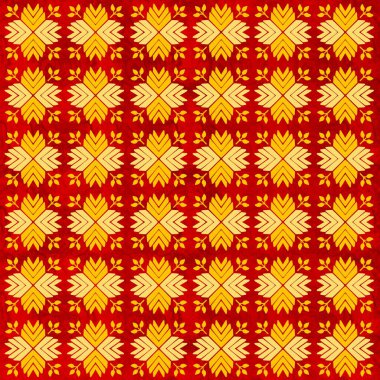 Arabian ethnic tribal fabric pattern is adapted from ancient paintings, transformed into a timeless textile ethnic design. The ethnic orange and yellow tones create a classic and perfect balance, contrasting with a white  for the textile industry.