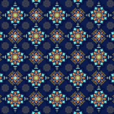 Hint etnik kumaşı deseninde açık mavi tonlarda narin bir çiçek dizaynı vardır, antik Hint etnik resimlerinden esinlenilmiştir. Koyu bir zemin üzerine kurulduğunda, zıtlık etnik klasiğini ve zamansız zarafetini artırıyor. Tekstil için ideal