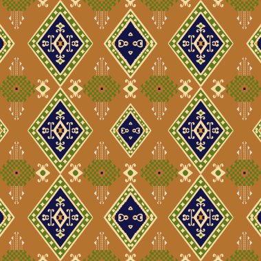 Hint ruhani kabile esinlenilmiş deseni narin çiçek motifleriyle yıldız elementlerini birleştiriyor. Zarif mavi ve yeşil tonlarda tasarlanan tasarım, etnik ve görsel bir etki yaratıyor. Tekstil endüstrisi için mükemmel.,