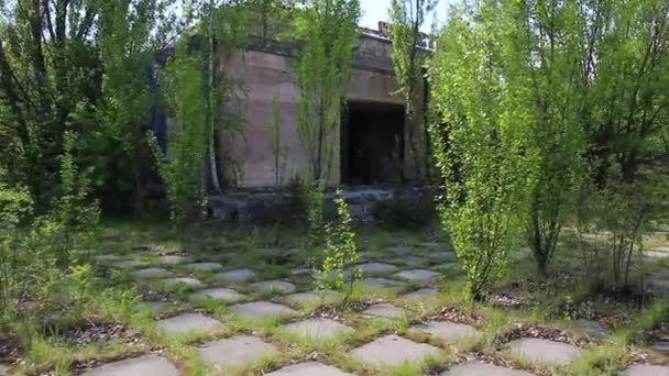 Pripyat. Cinema Prometheus. Flygfoto — Stockvideo