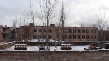 Pripyat. Okul numarası 1. Helikopter. Kış 2014