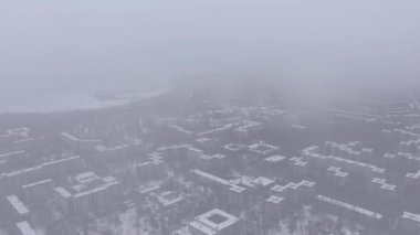 Chernobyl. Pripyat. Havadan görünümü. Kış. Helikopter.