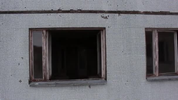 Pripyat. μια άποψη της σαρκοφάγου. χειμώνα. 2014 — Αρχείο Βίντεο