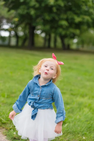 Portrait of a cute little pin-up girl — Stock Photo, Image