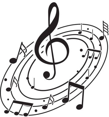 Müzik notaları dalga dalga, Eğri müzik işaretleri, ses dalgası çizgisi sembolü, akustik kompozisyon, müzik notası, müzik sesi, müzik dalgaları rengi