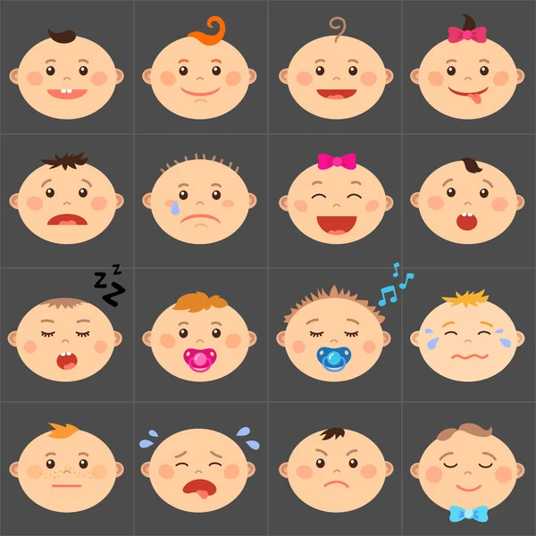 Κινούμενα σχέδια emoticons μωρό — Διανυσματικό Αρχείο