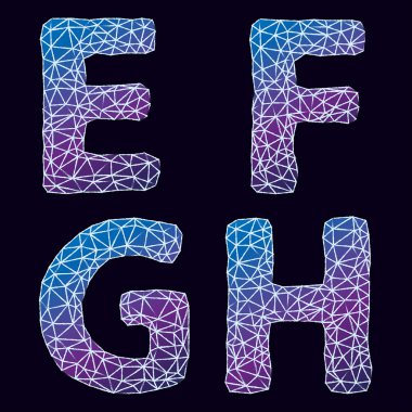Vektör soyut alfabe. Harf E F G H