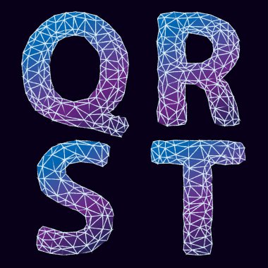 Vektör soyut alfabe. Harf Q R S T
