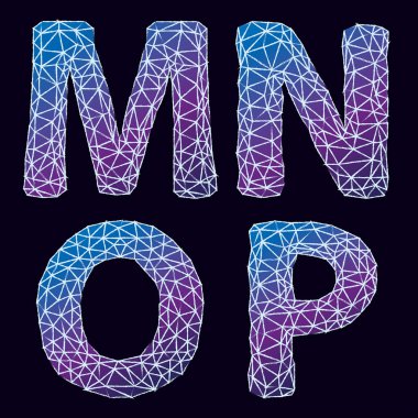 Vektör soyut alfabe. Harf M N O P