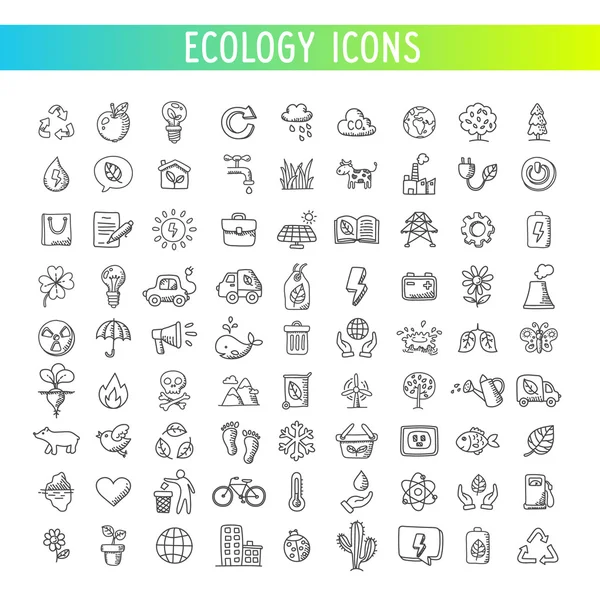 Набор экологических икон — стоковый вектор