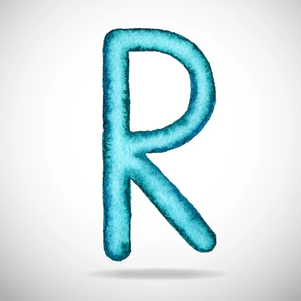 Aquarelle lettre R — Image vectorielle