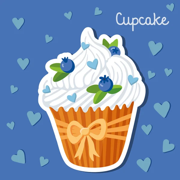 Zoete cupcakes. Kleurrijke smakelijke vector set — Stockvector