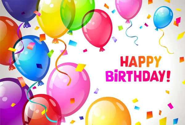 Farbe glänzend Happy Birthday Luftballons — Stockvektor