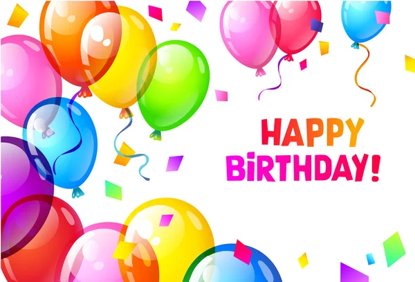 Rengi parlak mutlu doğum günü balonları