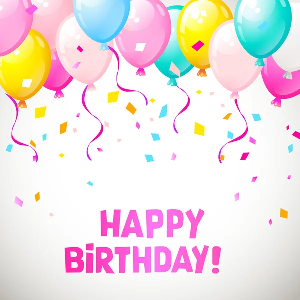 Farbe glänzend Happy Birthday Luftballons — Stockvektor