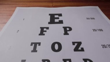 Optimetri Görme Testi Kağıt Kapatma Tıbbi Sahnesi. Yüksek kalite 4k görüntü