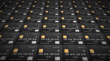 Siyah Kredi Kartı Animasyon Finans Borcu 3. Yüksek kalite 4k görüntü