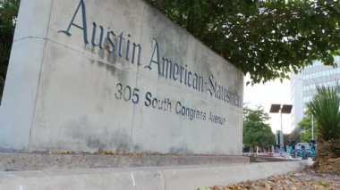 Austin Amerikan-Devlet Adamı Gazete Girişi 41 için Somut İşaret. Yüksek kalite 4k görüntü