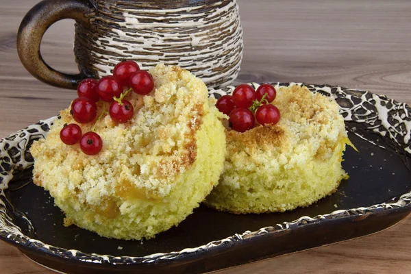 Dessert zucchini decorated with red currant