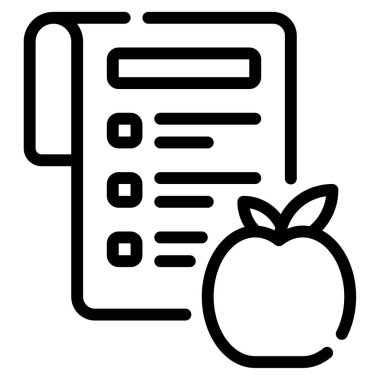 Healthy Recipe Icon, Simple Illustration Isolated on White Background