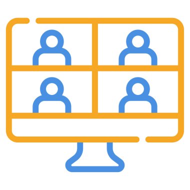 Sanal Buluşma Simgesi, Basit Görüntü Beyaz Arkaplanda İzole Edildi 