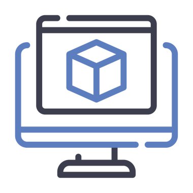 Render Simgesi ve Basit Görüntü Beyaz Arkaplanda İzole Edildi