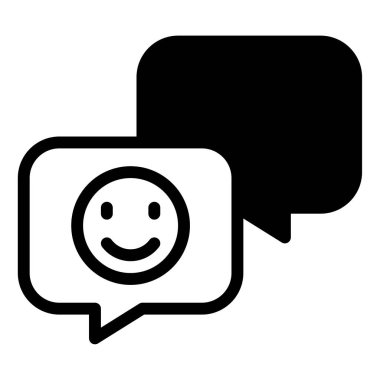 Chat Icon, Simple Illustration Isolated on White Background 