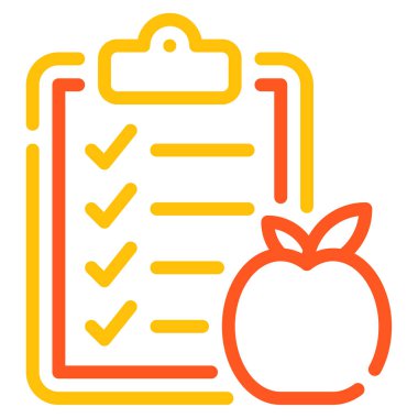 Diyet Planlayıcı Simgesi, Basit Görüntü Beyaz Arkaplanda İzole Edildi