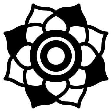 Mandala Simgesi, Basit Görüntü Beyaz Arkaplanda İzole Edildi