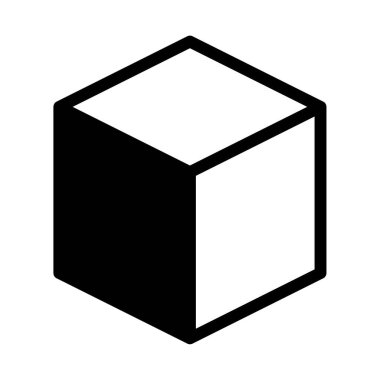 Küp Simgesi, Basit Görüntü Beyaz Arkaplanda İzole Edildi