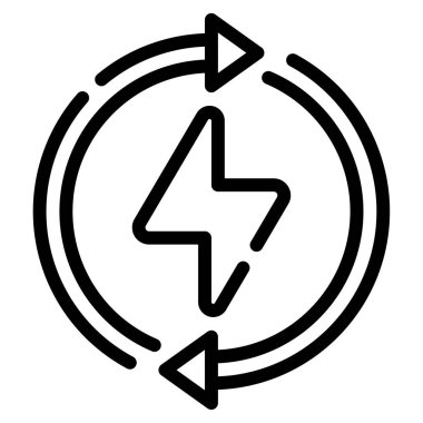 Energy Efficient Icon, Simple Illustration Isolated on White Background