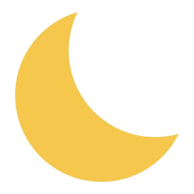 Moon Icon, Simple Illustration Isolated on White Background